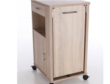 vroomshoop Care nachtkast,ingeklapt,wielen, hout, blad afneembaar, ontbijt tafel,kleur ei 10, licht eiken, grijs, noten,naturel